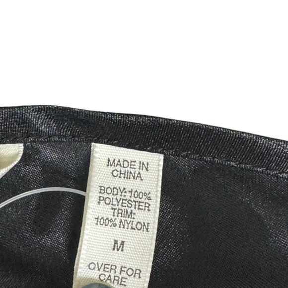 Vintage Y2K Victoria's Secret Slip Dress Teddy Medium M Black Embellished Satin - Picture 7 of 7